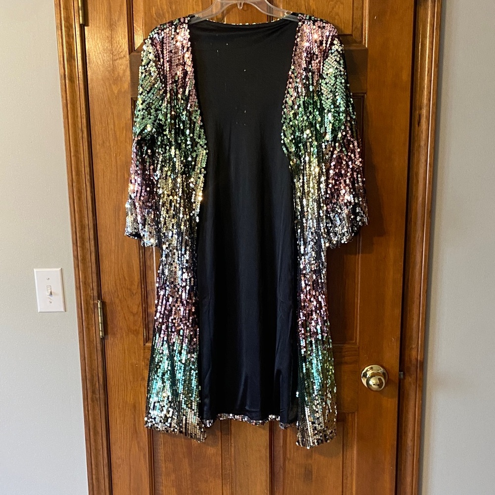 Sequin Multicolor Cape Jacket - image 1